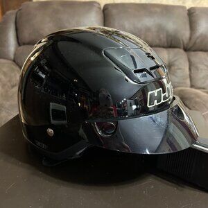 HJC Motorcycle Helmet with Visor. Size XXL. Color High Shine Black. (1190)